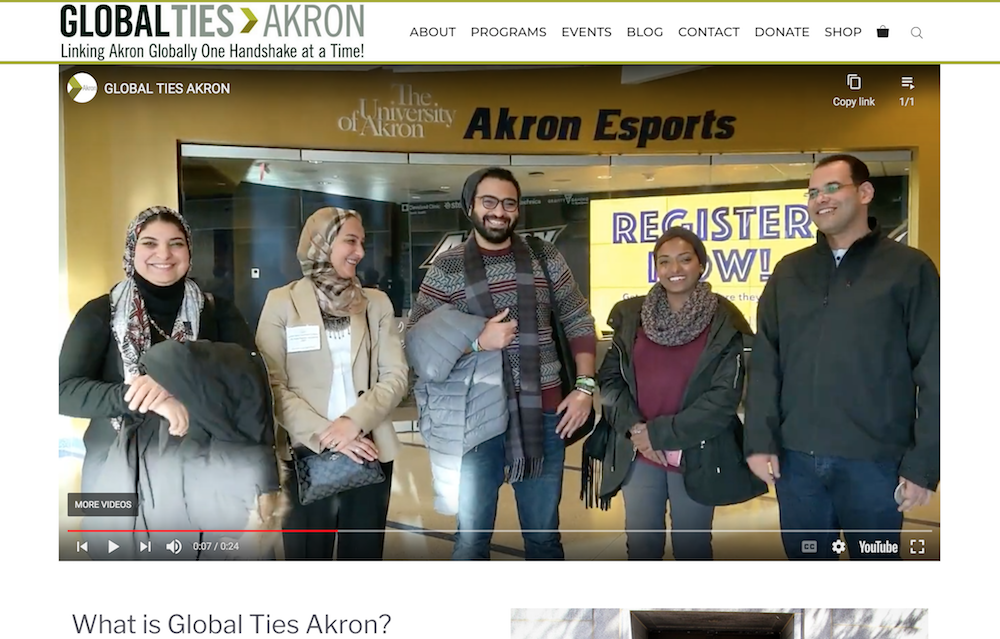 Global Ties Akron website homepage image