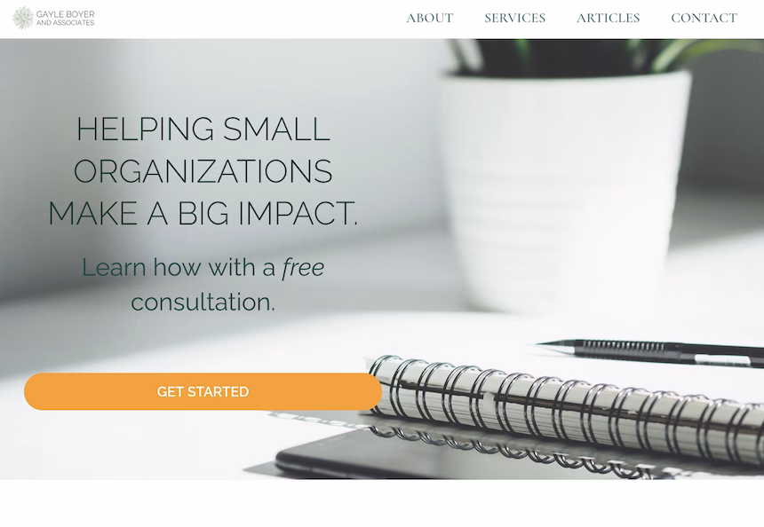 Gayle Boyer website homepage